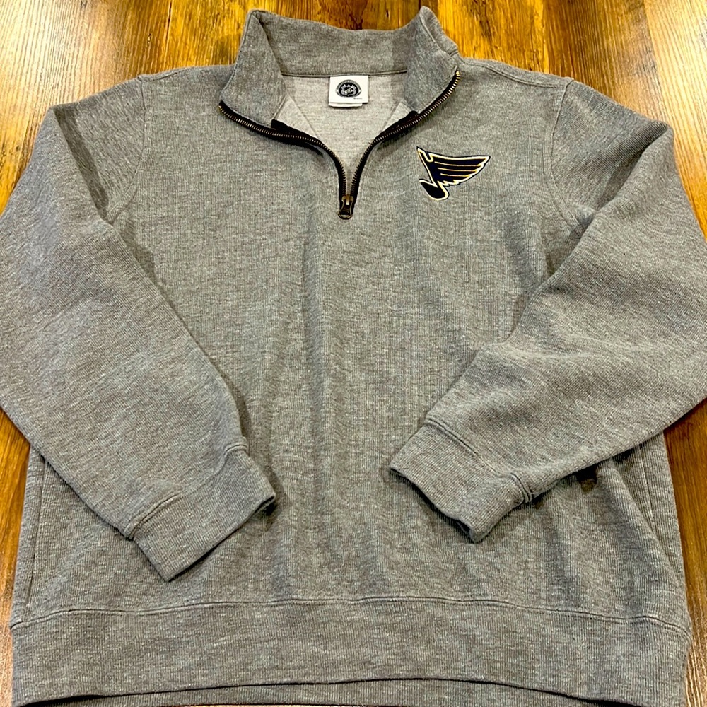 NHL St. Louis Blues Hockey 1/4 Zip Pullover Sweater w/ Embroidered Logo | Medium